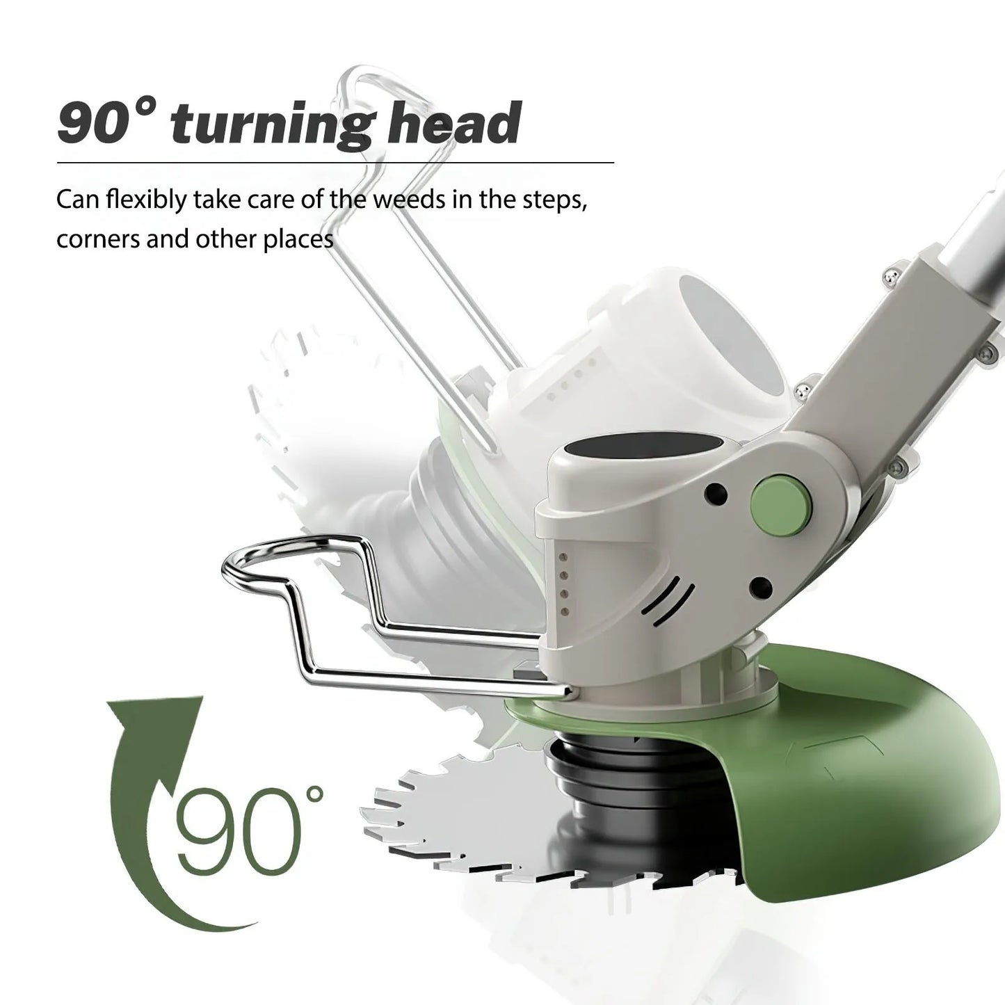 500W Outdoor Handheld Lawn Mower For 18000 RPM Makita 21V Battery Cordless Garden Grass Trimmer Length Adjustable with 2 Battery