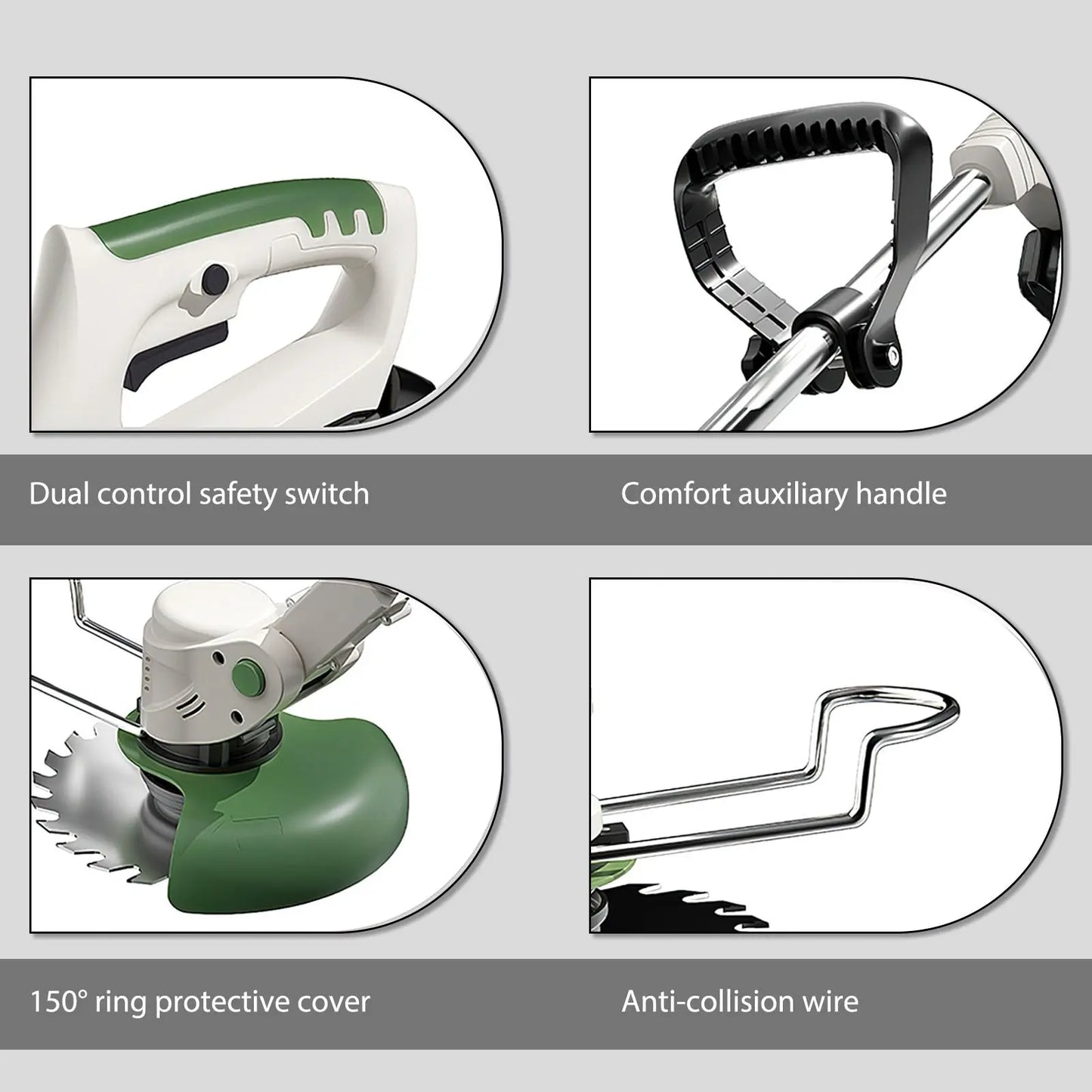 500W Outdoor Handheld Lawn Mower For 18000 RPM Makita 21V Battery Cordless Garden Grass Trimmer Length Adjustable with 2 Battery