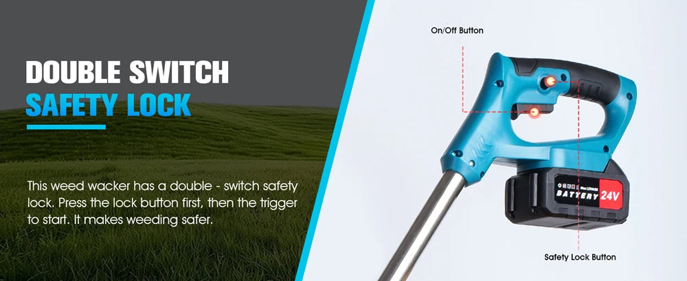 1850W Electric Lawn Mower Length Adjustable Handheld Cutter Cordless Garden Grass Cutting Trimmer For Makita 18V Battery