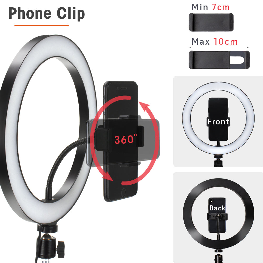 LED Photography Light Selfie Ring Light Lamp With Tripod For Phone Holder Stand Photo Lamp Ringlight For Live Video Streaming