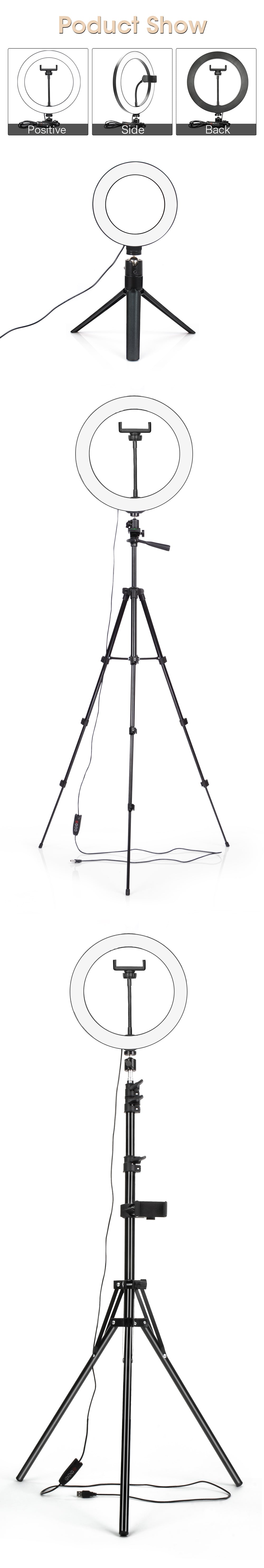 LED Photography Light Selfie Ring Light Lamp With Tripod For Phone Holder Stand Photo Lamp Ringlight For Live Video Streaming