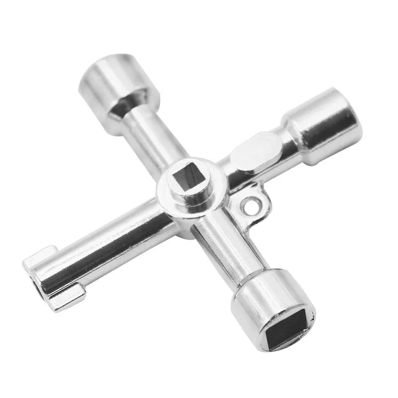 Llave universal de 4 vías para válvula de cabina de ascensor eléctrico de tren, triángulo de aleación
