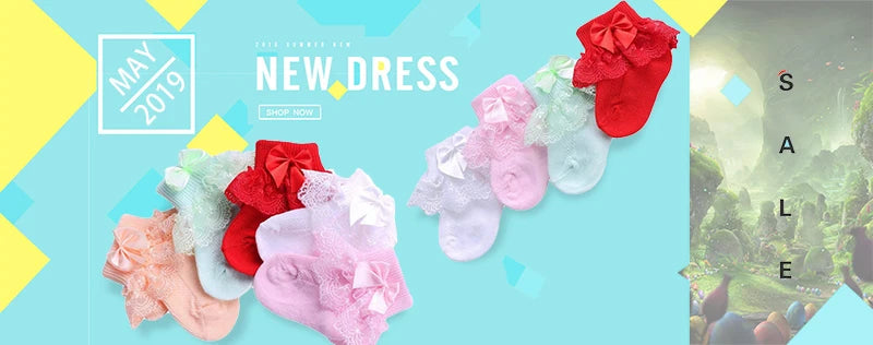 Lawadka Summer Mesh Newborn Baby Girls Socks Fashion Bow Thin Children's Socks for Girls Infant Princess White Red Black 0-5Year