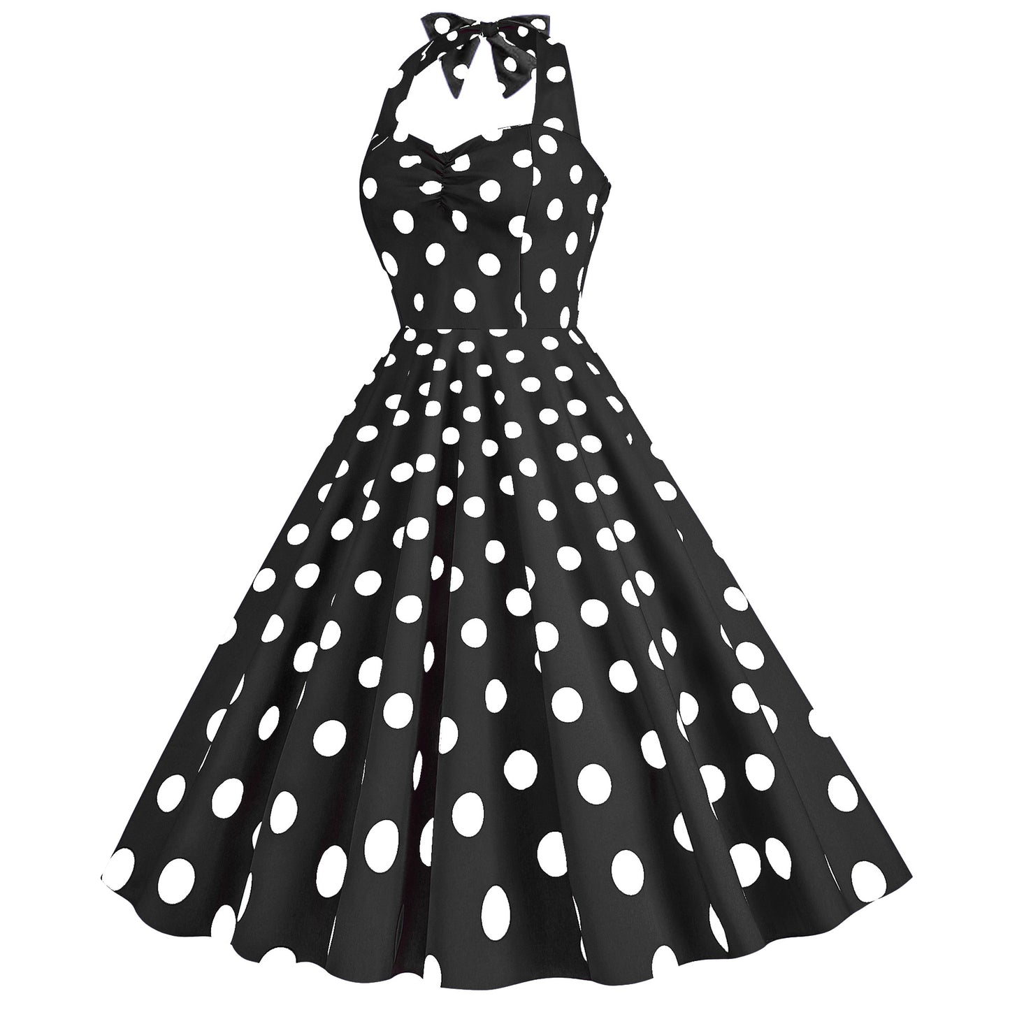 Pink Elegant Fashion Notched Ladies Office Dress 2024 Robe Pinup Polka Dot Print Vintage Sleeveless Summer Dresses for Women