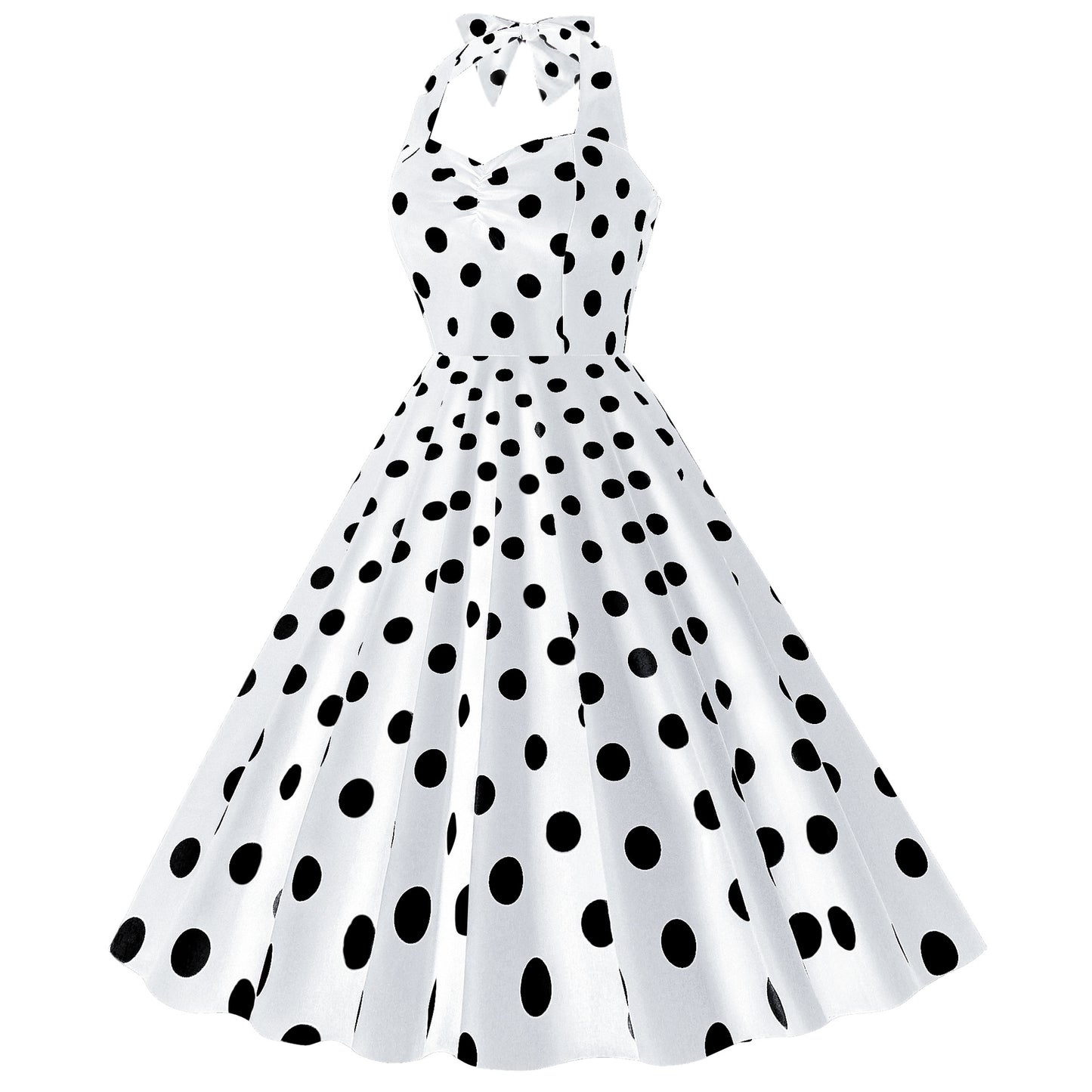 Pink Elegant Fashion Notched Ladies Office Dress 2024 Robe Pinup Polka Dot Print Vintage Sleeveless Summer Dresses for Women