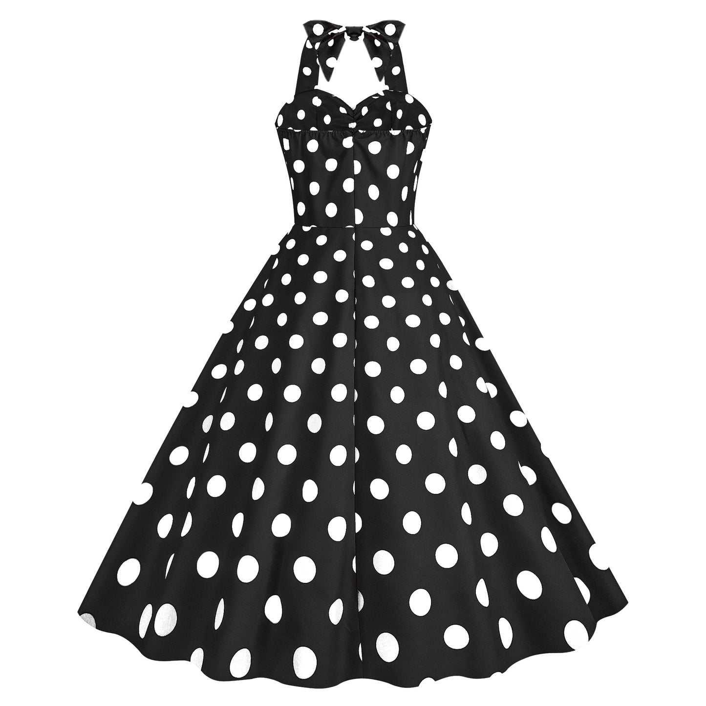 Pink Elegant Fashion Notched Ladies Office Dress 2024 Robe Pinup Polka Dot Print Vintage Sleeveless Summer Dresses for Women