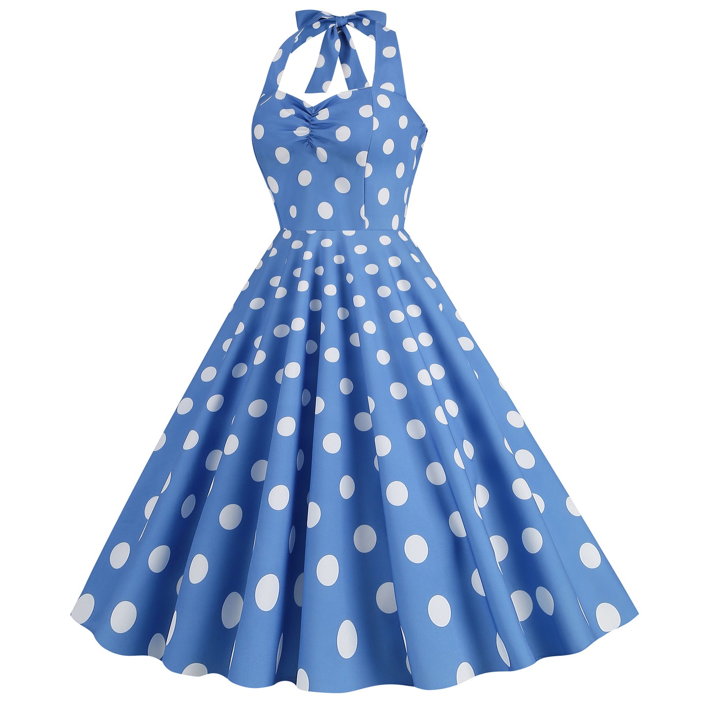 Pink Elegant Fashion Notched Ladies Office Dress 2024 Robe Pinup Polka Dot Print Vintage Sleeveless Summer Dresses for Women