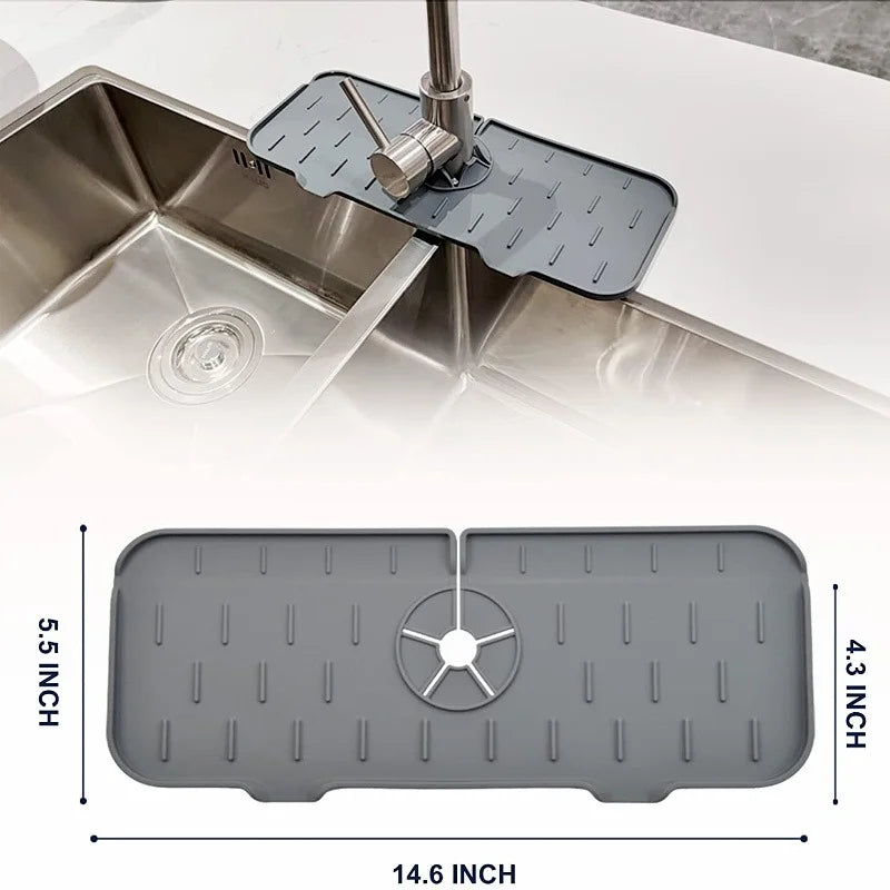Almohadilla absorbente de silicona para grifo de cocina, repisa, fregadero, protector de salpicaduras, tapete de drenaje para baño, accesorios