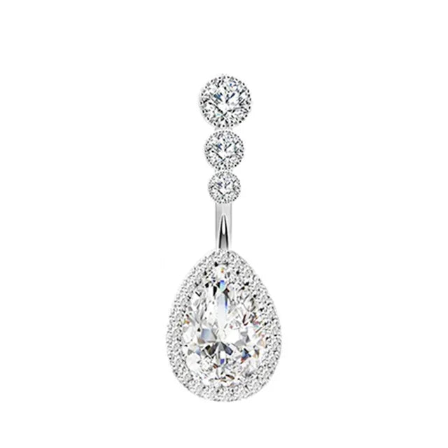 Snake Belly Button Ring Dangle Navel Piercing Ring Heart Belly Ring Zircon Navel Rings Body Piercing Jewelry Umbilical Pircing