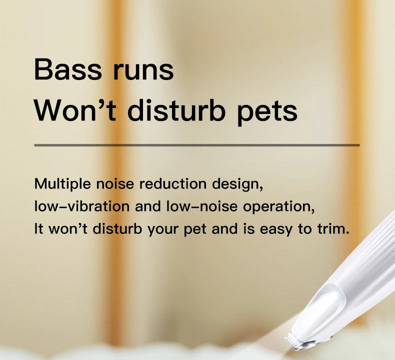 New Dog Paw Trimmer with Led Light Rechargeable Cordless Nail Grinder Shaver for Cats and Other Pets Hair Grooming Tools