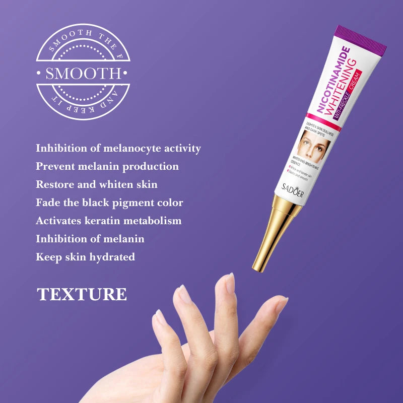Niacinamide evens skin tone, whitens and removes freckle cream, deeply nourishes, moisturizes, hydrates and brightens the cream