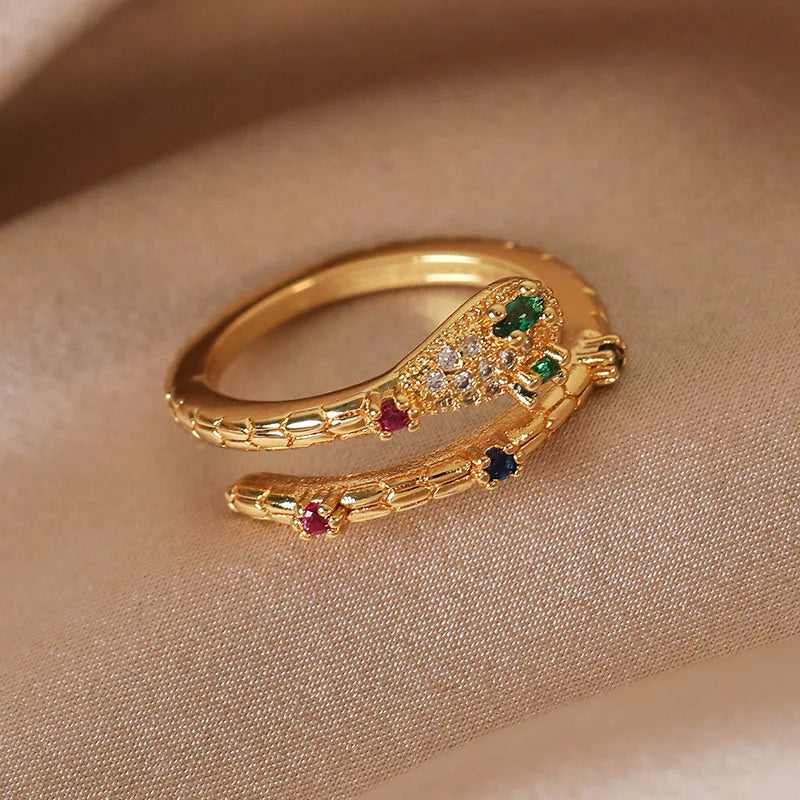 New Arrival Elegant and Luxurious Colored Zircon Inlaid Ring Fashion-forward Women Stylish Open Finger Ring with Colorful Zircon