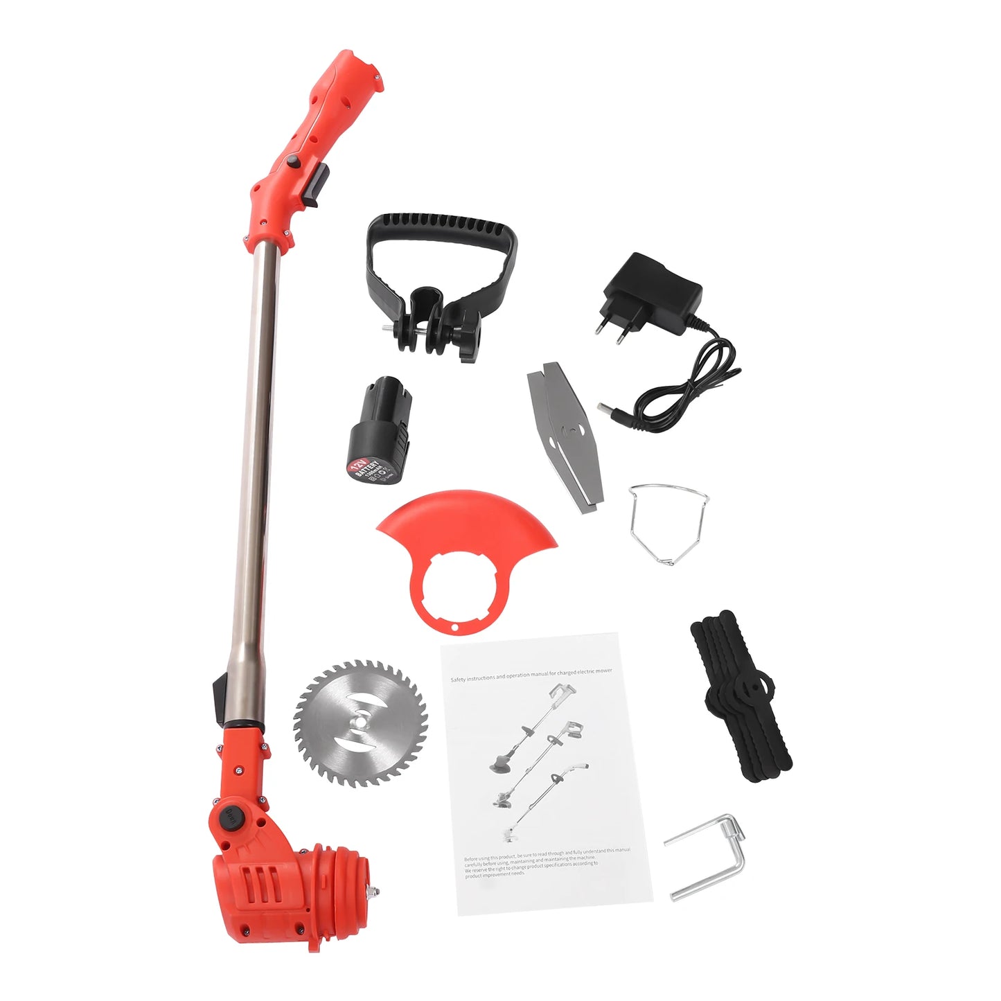 Cordless 12V 1300mAh Lithium Battery String Trimmer 10,000RPM 600W Grass Cutter Mower