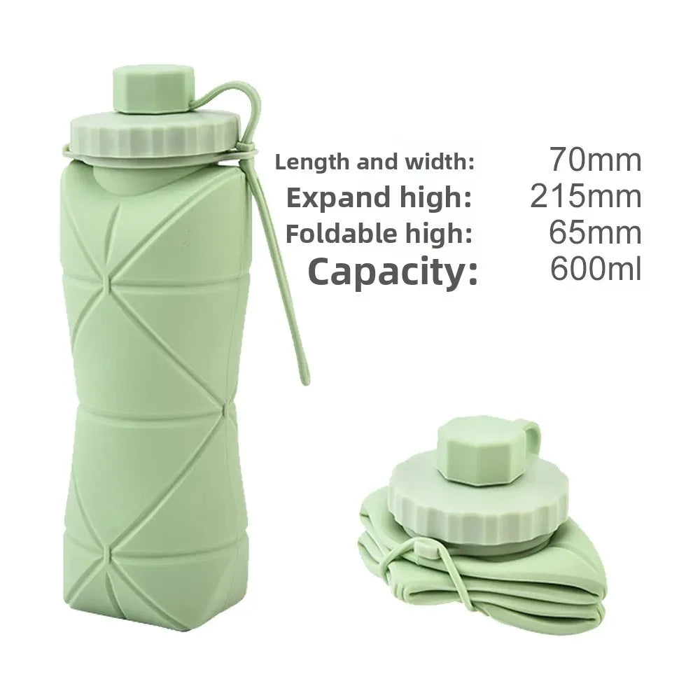 Portable Outdoor Sports Silicone Folding Water Cup Extendable Water Bottle Diamond Shape Water Jug Lightweight Travel Cup