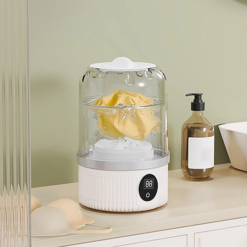 NEW Mini Underwear Washing Machine Fully Automatic Laundry Cup Cordless Portable Underwear Sock Washer Rechargeable for Travel