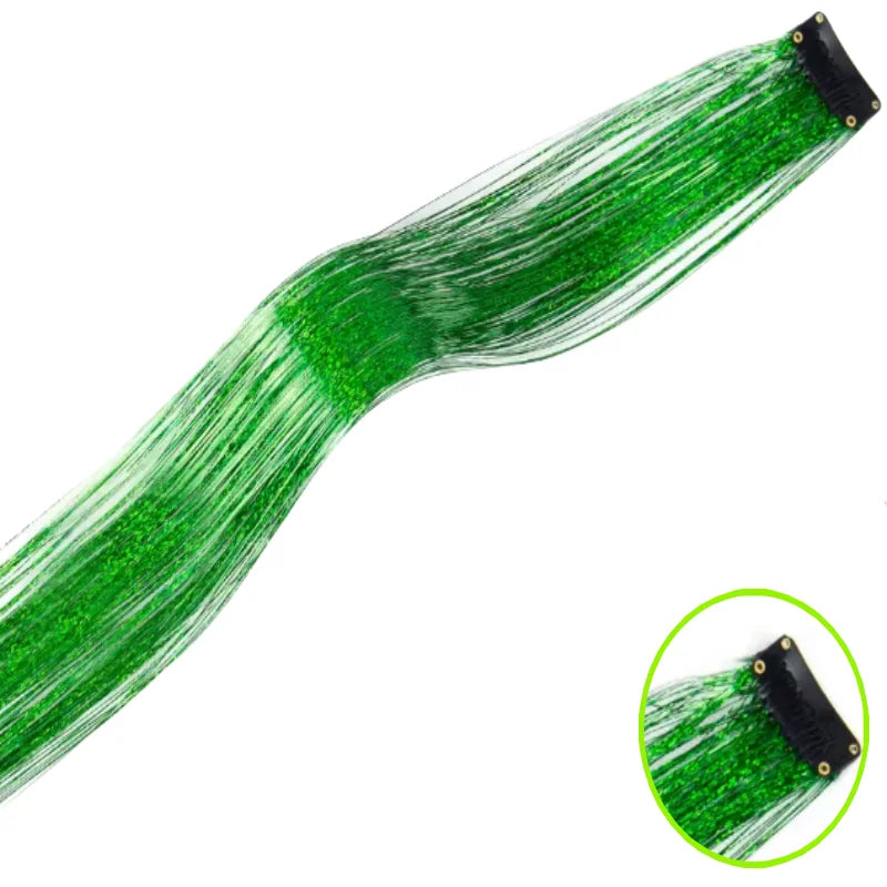 Shiny Sparkle Hair Synthetic Hair Glitter Hair Extension Woman Clip in hair Hairpieces