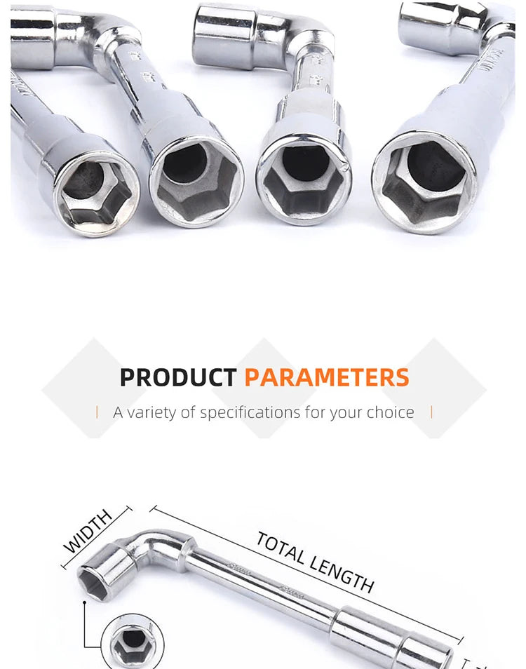 Socket wrench L type 7 type pipe type double head elbow perforated hexagon socket pipe wrench set