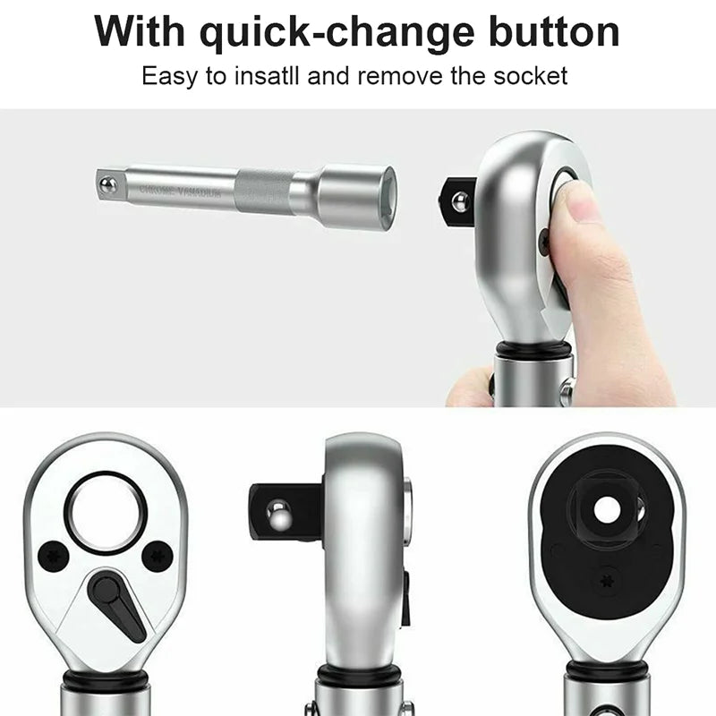 5-25Nm Quick-release Torque Wrench Set Car Repair Tool 1/4'' Ratchet Wrench Kit 11pcs Torque Spanner Screwdriver Bits Hand Tool