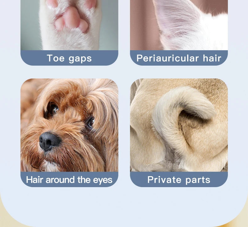 New Dog Paw Trimmer with Led Light Rechargeable Cordless Nail Grinder Shaver for Cats and Other Pets Hair Grooming Tools