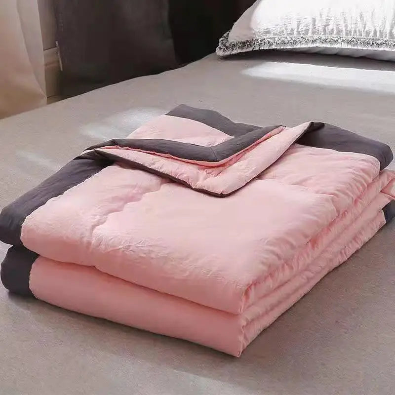 Plain Duvets Spring Summer Soft Comforter Quilt Skin-friendly Washable Dorm Twin Double Size Lightweight Bedding Bedroom Quilted