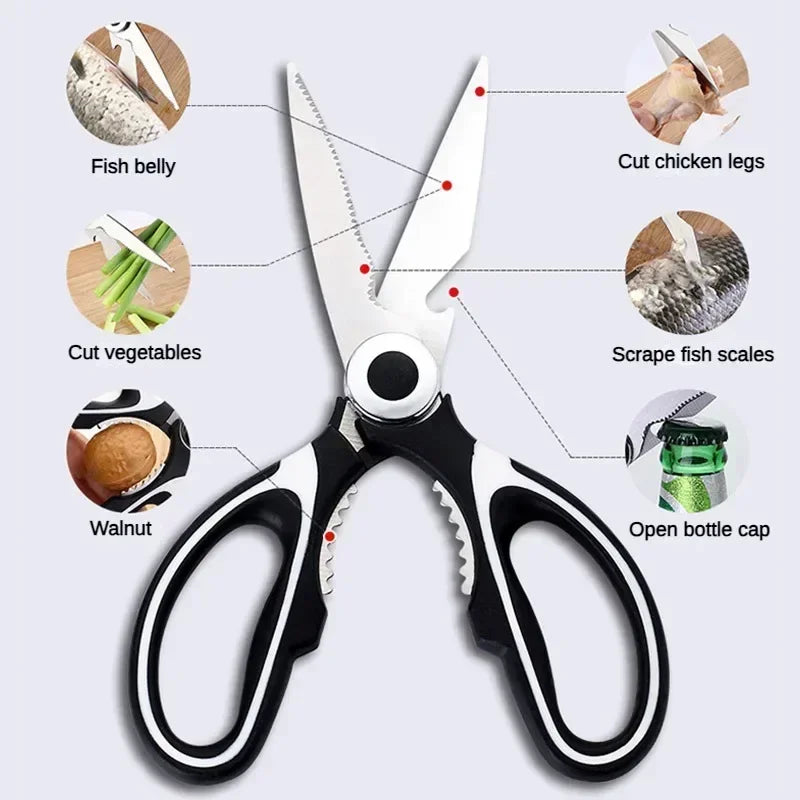 Heavy Duty Kitchen Scissors Multipurpose Dishwasher Safe Meat Poultry and General Purpose Scissors Stainless Steel Utility Tools