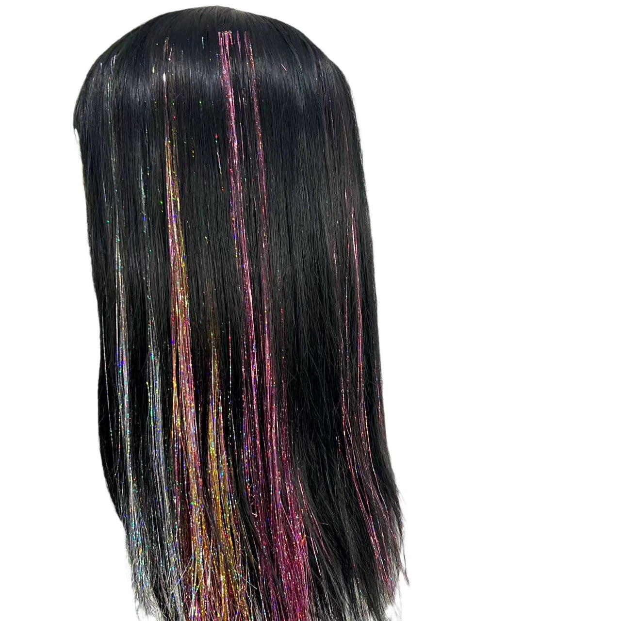 Shiny Sparkle Hair Synthetic Hair Glitter Hair Extension Woman Clip in hair Hairpieces