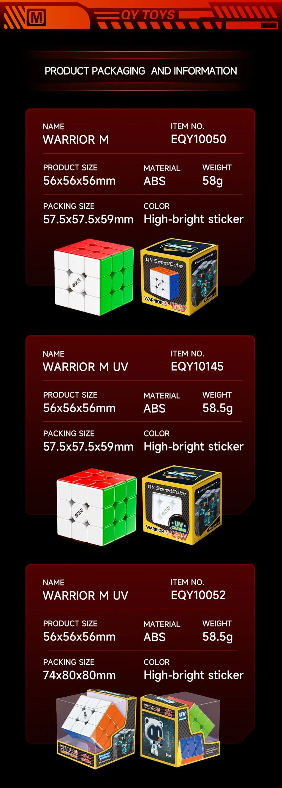 QiYi QiHang Warrior M 3x3 Magic Cubes White Black Speed Puzzle Professional Cubo Magico Toys Birthday Christmas Gifts For Kids