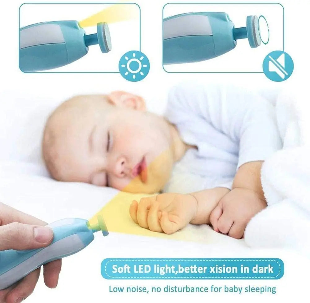 Dr.isla Electric baby Nail clipper LED Light Baby Nail Trimmer Baby Care Set 4-speed speed Adjustment With Low Noise