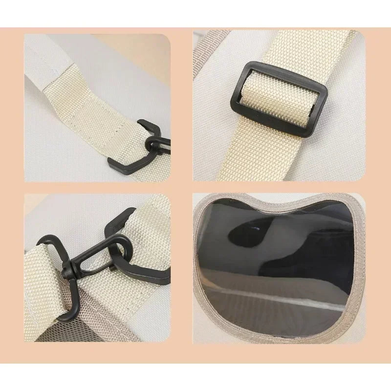 Portable Pet Carrier Bag Foldable Breathable Mesh Travel Bag for Small Cats Dogs Soft-Sided Handheld Outing Travel Pet Backpack
