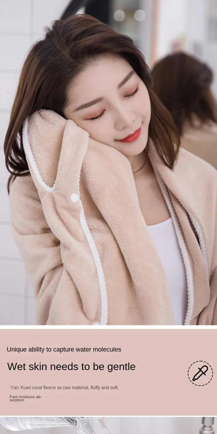 2024 Coral Velvet Bath Skirt Soft Absorbent Thickened with Edging Adult Women Chest Wrapped Wearable Bath Towel