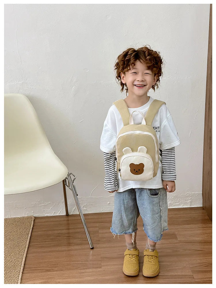 Children's Kindergarten Backpack Cute Cartoon Toddlers Girls' School Backpack Fashion Lightweight Kids Boys Canvas Shoulder Bag