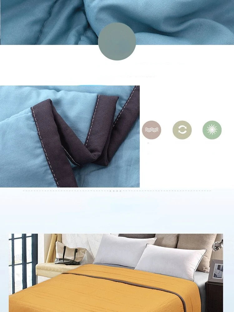 Plain Duvets Spring Summer Soft Comforter Quilt Skin-friendly Washable Dorm Twin Double Size Lightweight Bedding Bedroom Quilted