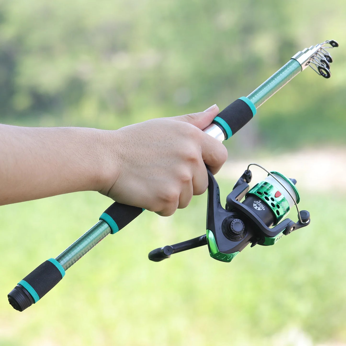 Sougayilang Spinning Fishing Rod and Reel Combo1.8M Telescopic Rod with 5.2:1 3BB Fishign Reel Max Drag 5kg Full Fishing Kit