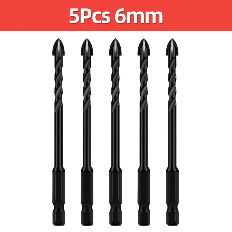 Cross Hex Drill Bit Set For Concrete Porcelain Tile Glass Metal Professional Multifunction Drill Bits Kit Tools Carbide Drills