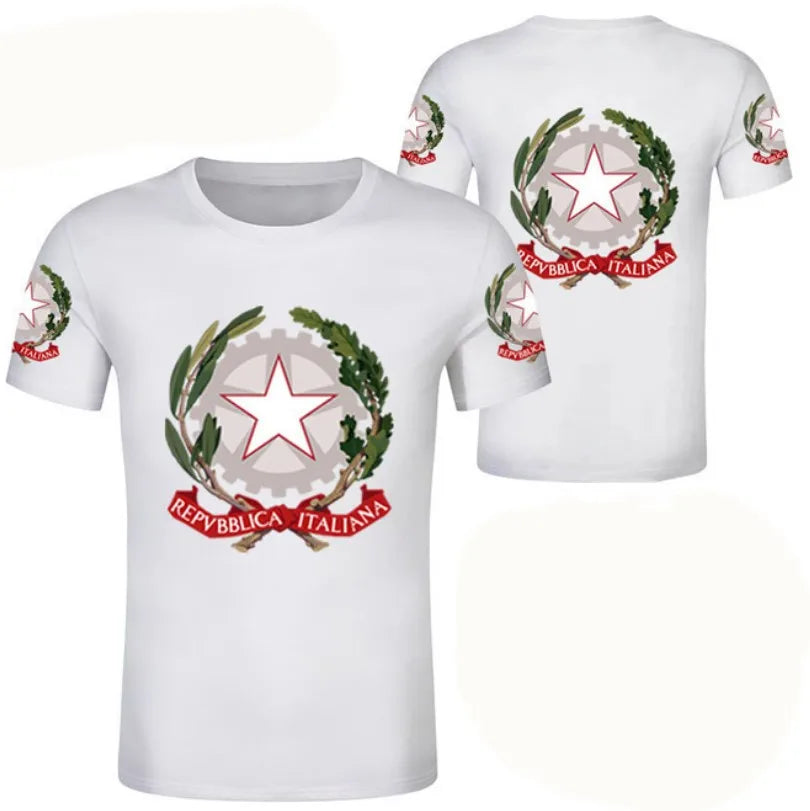 Italy T-Shirts Italian Flag 3D Print Streetwear Men Women Casual Fashion Oversized Short Sleeve T Shirt Kids Tees Tops Clothing