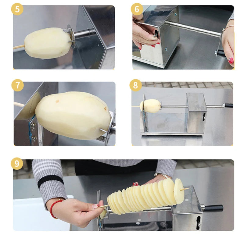 Potato cutter Tornado semi-automatic stretching spiral thick stainless steel, manual slicer French fry machine vegetable cutter