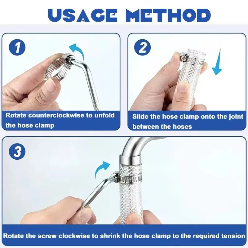 Morsetto per tubo carburante regolabile per auto, fascetta a vite in acciaio inossidabile, fascette stringitubo, pinze per ingranaggi a vite, elementi di fissaggio per tubi dell'acqua del rubinetto