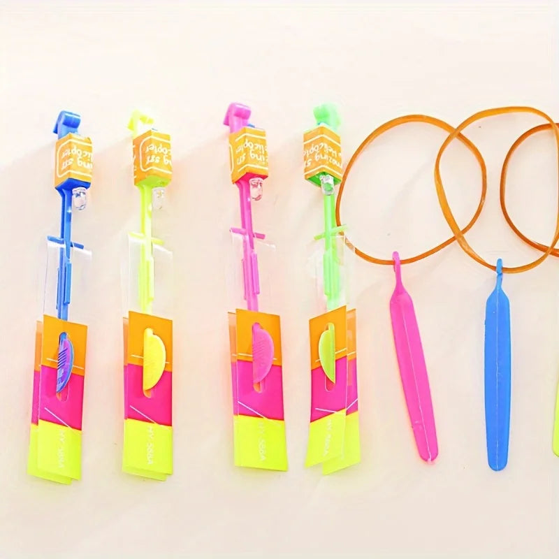 10pcs Led Light Rockets - Bright Flying Toys with Slingshot Launchers, Party Favors for Birthdays, Halloween, Christmas