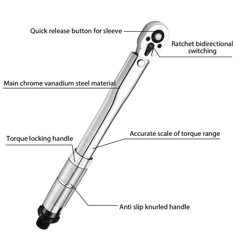 5-25Nm Quick-release Torque Wrench Set Car Repair Tool 1/4'' Ratchet Wrench Kit 11pcs Torque Spanner Screwdriver Bits Hand Tool