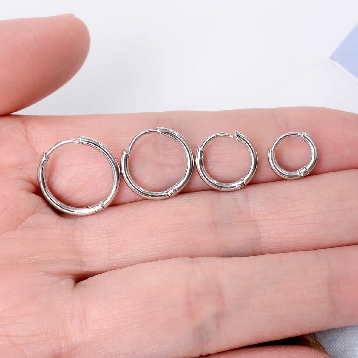 Minimalist Stainless Steel Huggie Hoop Earrings For Women Men Gold Color Tiny Round Circle Earring Punk Rock Statement Jewelry