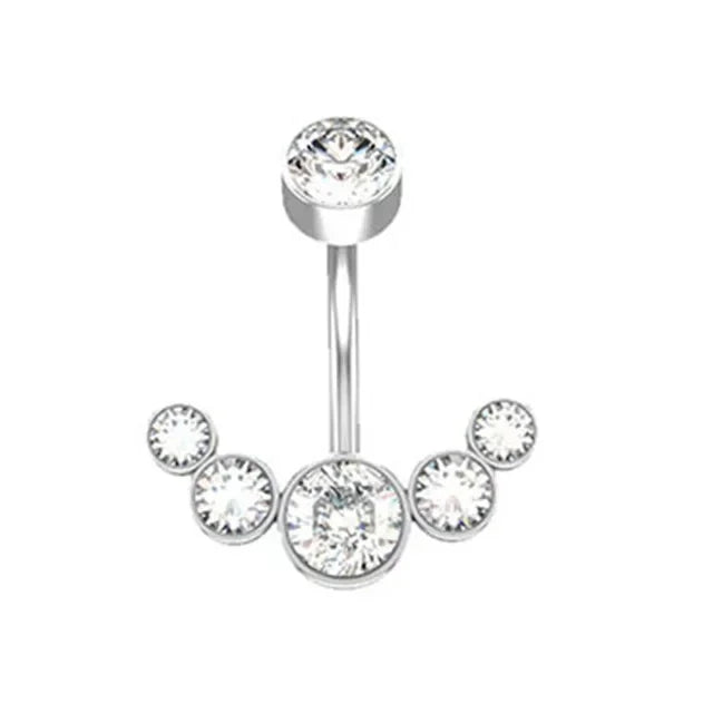 Snake Belly Button Ring Dangle Navel Piercing Ring Heart Belly Ring Zircon Navel Rings Body Piercing Jewelry Umbilical Pircing