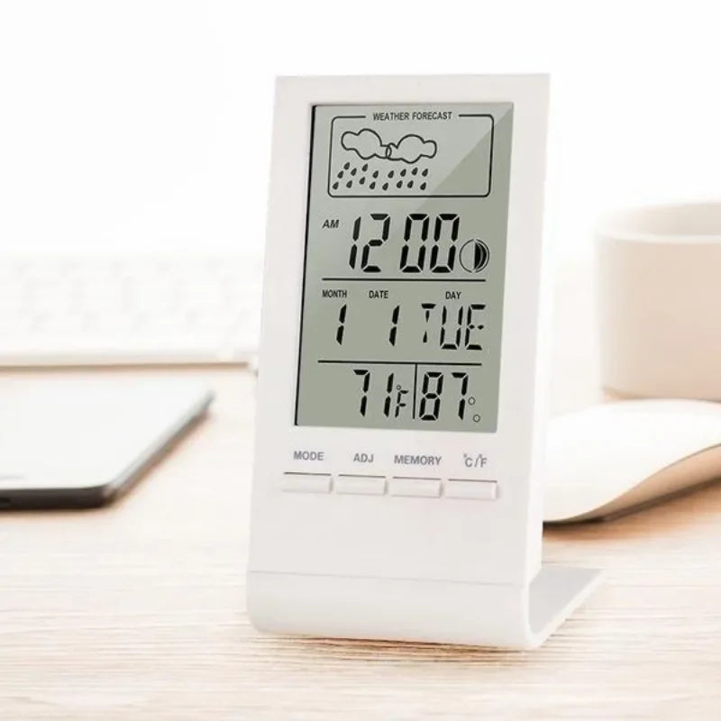 LED Digital Automatic Electronic Monitor Clock Thermometer Hygrometer Gauge Indicator Alarm Clock Indoor/Outdoor Weather Station