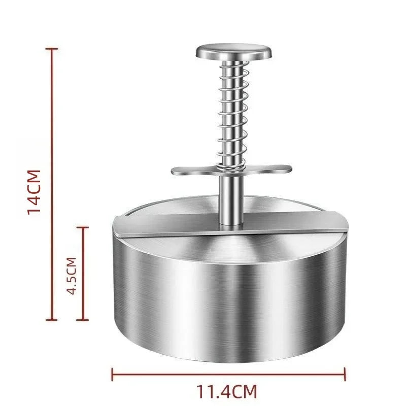 Hamburger Patty Maker Press 304 Stainless Steel Non-Stick Round Manual Rice Ball Mold Thickness Adjusted Kitchen Beef BBQ Tools