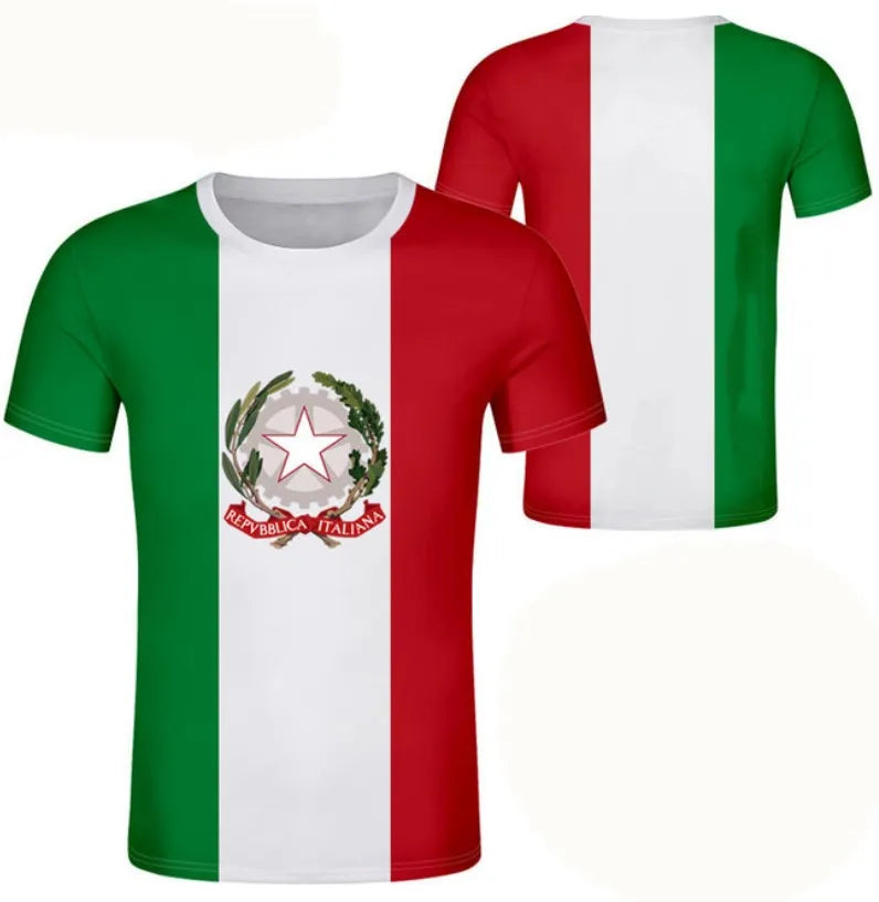 Italy T-Shirts Italian Flag 3D Print Streetwear Men Women Casual Fashion Oversized Short Sleeve T Shirt Kids Tees Tops Clothing