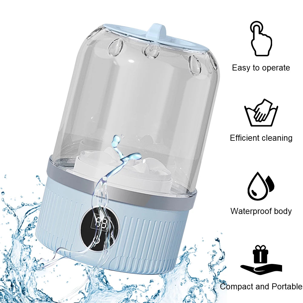 NEW Mini Underwear Washing Machine Fully Automatic Laundry Cup Cordless Portable Underwear Sock Washer Rechargeable for Travel