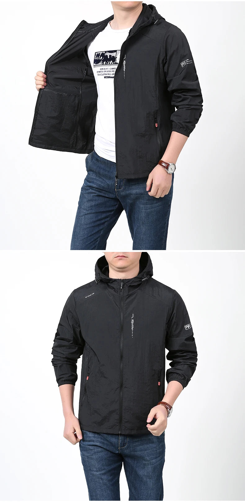 2023 Quick Dry Lightweight Jacket Men Summer Camping Fishing Sun Protection Jacket Ultra Light Hooded Casual Outwear Skin Coats