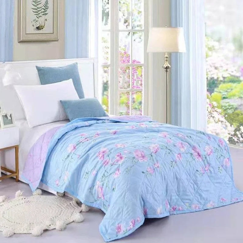 Bedroom Summer Bedspread Duvets Quilt Comforter Filling Bedclothes Super Soft Print Double Sided Design Modern Lightweight Queen