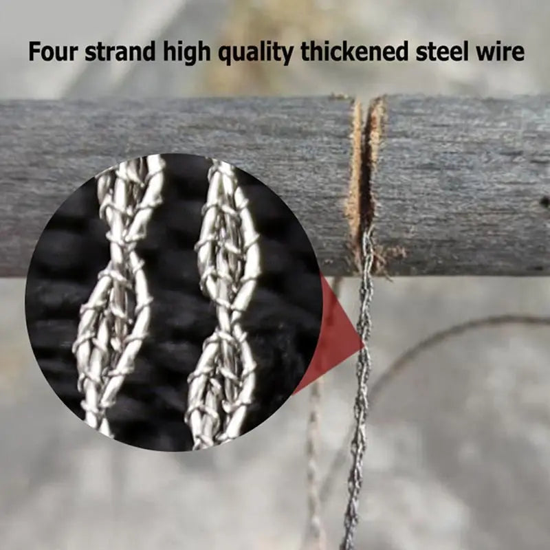 Outdoor Camping Hiking hand rope saw Portable Stainless Steel Wire Saw with Finger Handle Survive Tool camping accsesorios