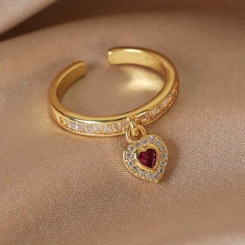 New Arrival Elegant and Luxurious Colored Zircon Inlaid Ring Fashion-forward Women Stylish Open Finger Ring with Colorful Zircon