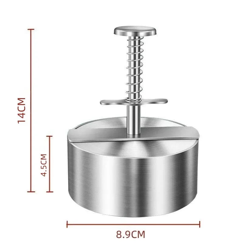 Hamburger Patty Maker Press 304 Stainless Steel Non-Stick Round Manual Rice Ball Mold Thickness Adjusted Kitchen Beef BBQ Tools
